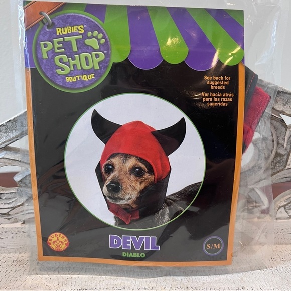 2 Rubies Pet Shop Boutique - Candy Corn Hat & Devil Hat -Size S/M - Picture 2 of 5